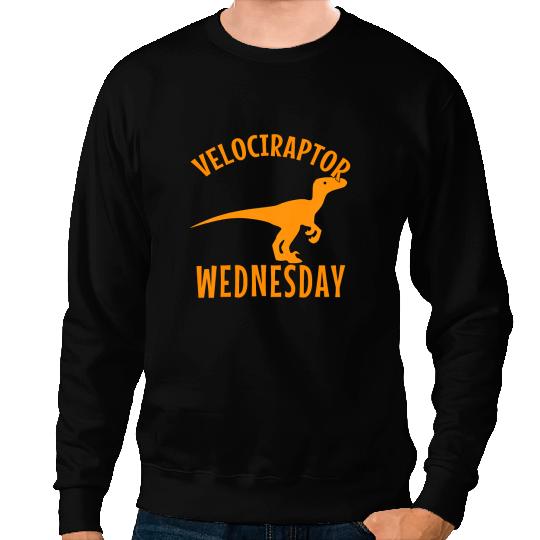 Dinosaur Dino Kids VELOCIRAPTOR WEDNESDAY Dino Days of the Week for Kids Sweatshirts