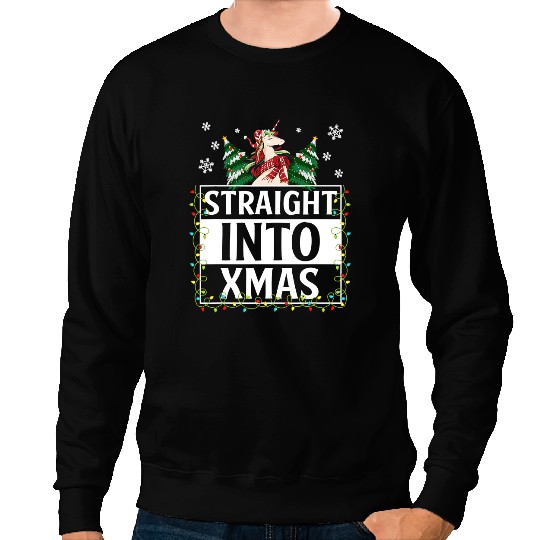 Unicorns Pony Straight Into xmass Christmas Light Funny Unicorns Christmas 7 Sweatshirts