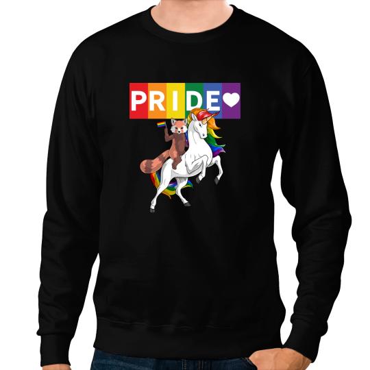 Unicorns LGBT Pride Rainbow Unicorns Gay fox Riding Unicorns rainbow Sweatshirts