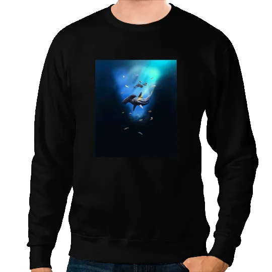 Ocean Shark Hammerhead Shark Underwater Ocean Sweatshirts