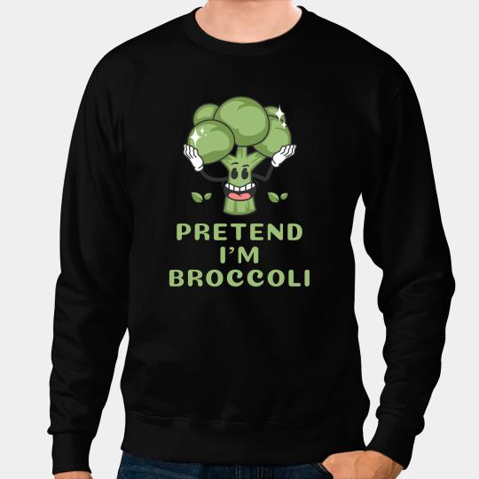Pretend Im Broccoli Funny Lazy Costume Halloween Party Sweatshirts