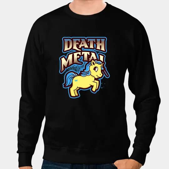 Unicorns Death Metal Unicorns Cute Heavy Metal Music Sweatshirts