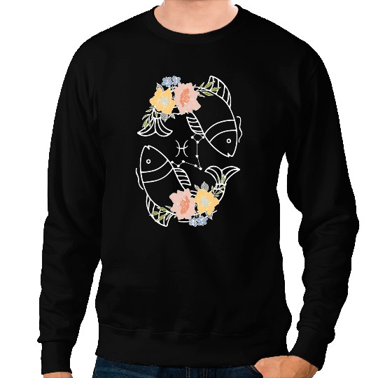 Pisces Hippie Zodiac Flowers Peace Love Unity Respect Sweatshirts