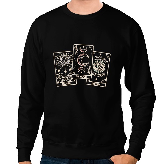 Tarot Cards The Sun Moon Destiny Cosmos Universe Energy Sweatshirts