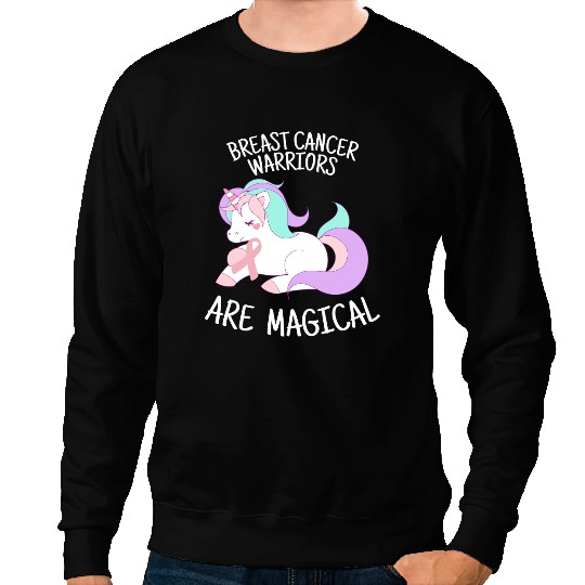 Unicorns Lover Pony Breast Cancer Warriors are Magical Breast Cancer Awareness Art Sweatshirts