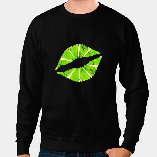 Lime Lips Lemon Lipstick Sour Lemonade Cocktail Kissing Sweatshirts