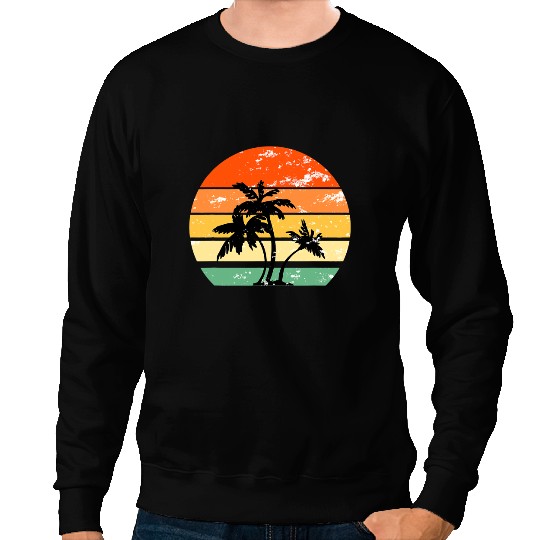 Summer Vacation Tees Beach Palm Trees Retro Tropical Summer Sweatshirts