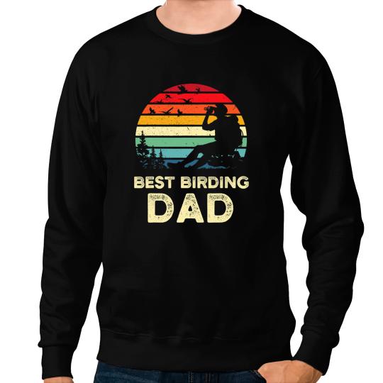 Retro Birding Dad Gift Birdwatching Fathers Day Birdwatcher Sweatshirts