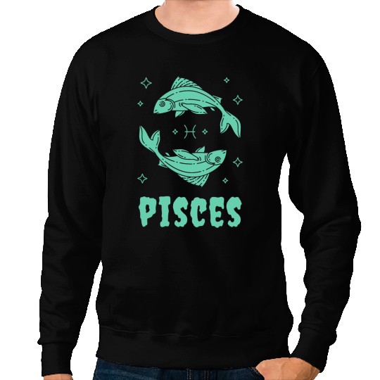 Pisces Zodiac Sign Goth Mint Green Gothic Astrology Sweatshirts