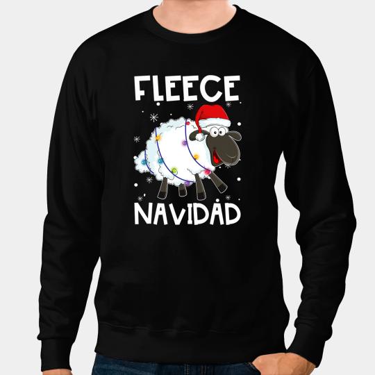 Sheep Lamb Fleece Feliz Navidad Funny Cute Sheep Christmas 226 Ewe Sheeps Sweatshirts