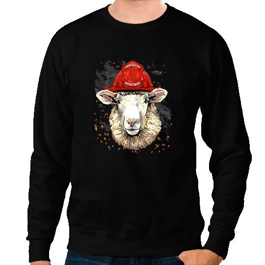 Sheep Lamb Firefighter Sheep Lamb Fires Department Fireman Farm Animal 83 Ewe Sheeps Sweatshirts