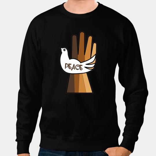 Peace Melanin Hand Black History Month BLM African American Sweatshirts