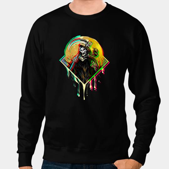 Grim Reaper Crow Angel Of Death Occult Vaporwave Raven Goth Sweatshirts