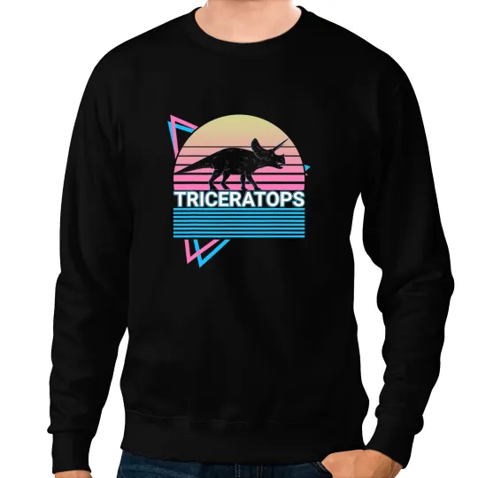 Dinosaur Dino Triceratops Dinosaur Retro1 Sweatshirts