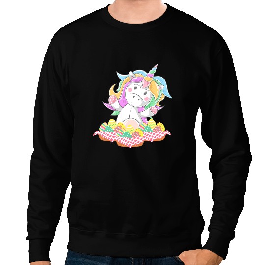 Unicorns Easter Unicorns Lover Bunny Unicorns Holding Easter Egg 2 Sweatshirts