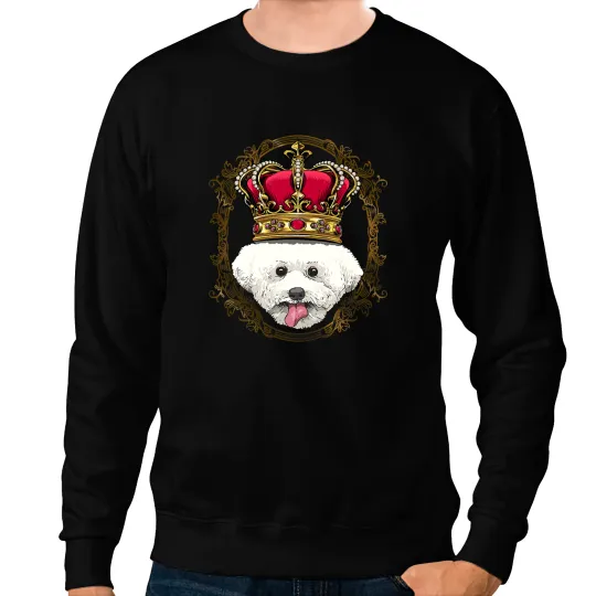 Dog Bichon Frise King Bichon Frise With CrownQueen Bichon Frise Dog 318 Sweatshirts