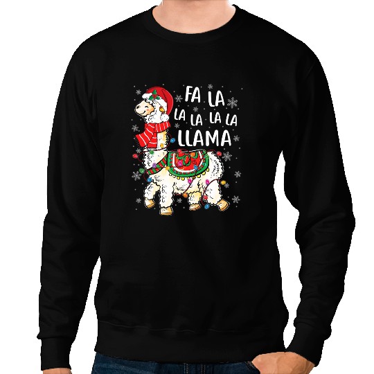 Lama Llama Fa La La Llama Christmas Funny Christmas Llama xmass Lights 147 Sweatshirts