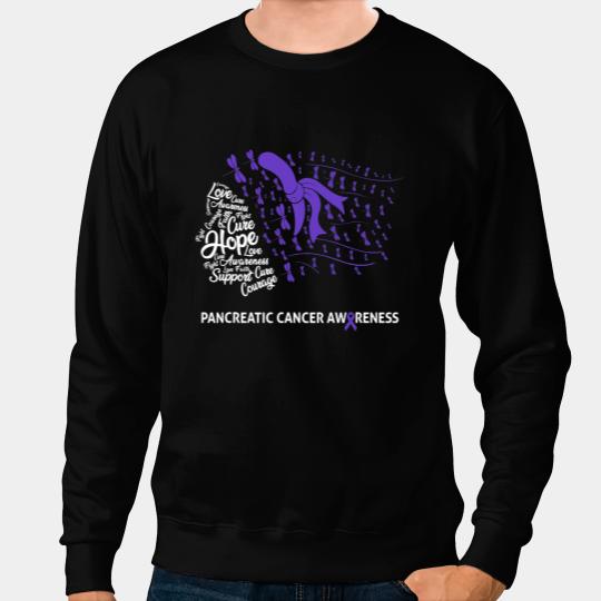 Pancreatic Cancer Awareness Warrior Dragonfly Women Girls Sweatshirts