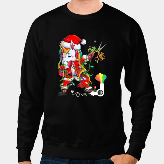 Unicorns Funny Cosmetologist Dabbings Unicorns HairStylist Christmas Sweatshirts