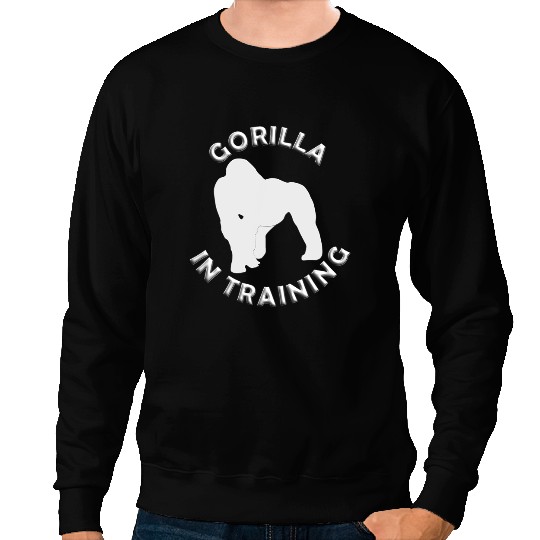 Silverback Gorilla In Training Bodybuilding Gorilla Fitness Sweatshirts