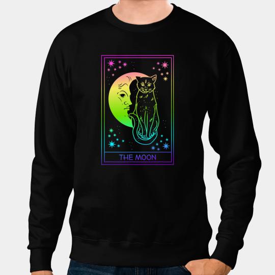 The Moon Tarot Card Black Magic Witchcraft Fortune Telling Sweatshirts