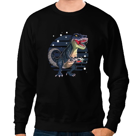 Dinosaur Dino Dino Game Gaming Funny TRex Gamer T Rex Gaming Cute Video Game Sweatshirts