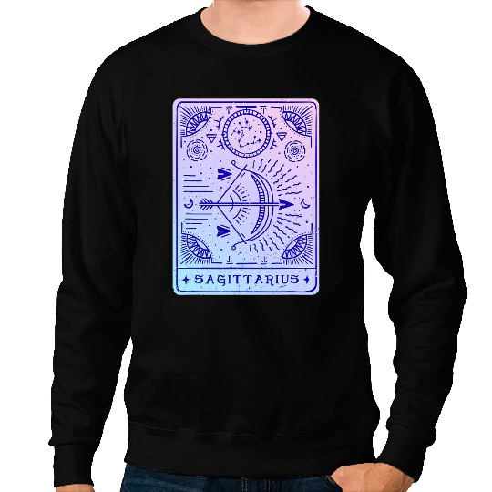 Sagittarius Astrology Zodiac Sign Art Tarot Card Style Sweatshirts