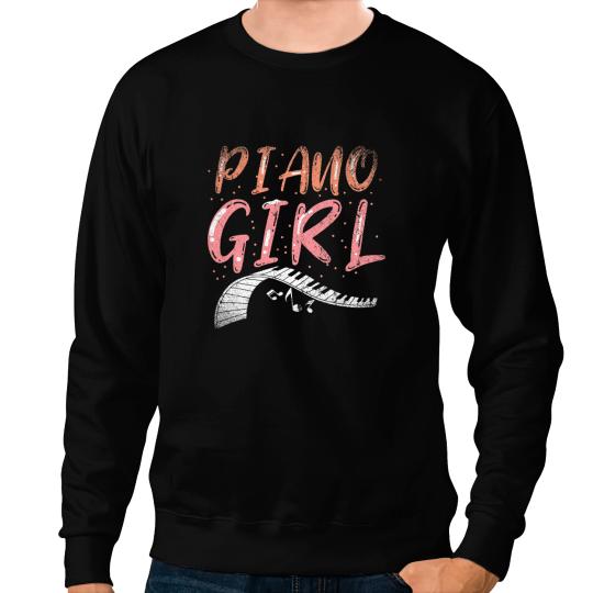 Piano Music Girl Musician Piano Player Women Gift Idea Piano Sweatshirts