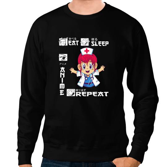 Eat Sleep Anime Repeat Animes For Teen Girls Doctor Sweatshirts