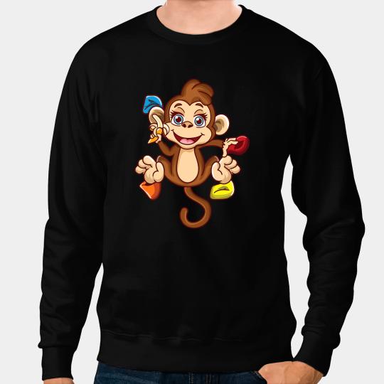 Monkey Lover Funny Rock Climbing Monkey Climber Bouldering Cute Monkeys Sweatshirts