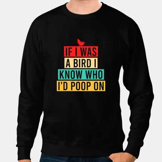 If I Was A Bird I Know Who Id Poop On Bird Watcher Vintage Sweatshirts