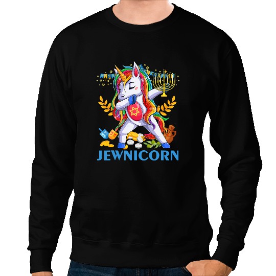 Unicorns Pony Menorah Unicorns Jewnicorn Hanukkah Chanukah Christmas Pajama 9 Sweatshirts