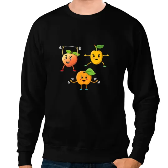 Veggie power fun apricot workout peach peach Sweatshirts