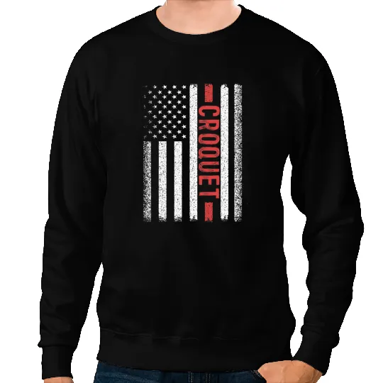 Croquet American Flag 4th of July Sweatshirts