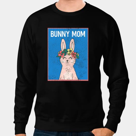 Rabbits Cool Easter Day Tee Lop Eared Bunny Rabbit Mom Drawing Sweatshirts