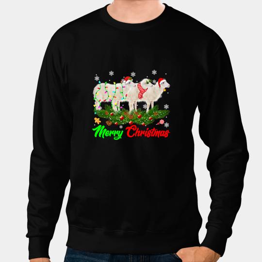 Sheep Lamb Funny Christmas Pajama Sheep Hat Santa xmass Lights 275 Ewe Sheeps Sweatshirts