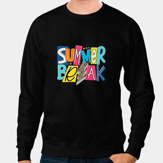 Retro Summer Break Leopard Lightning Funny Family Vacation Sweatshirts