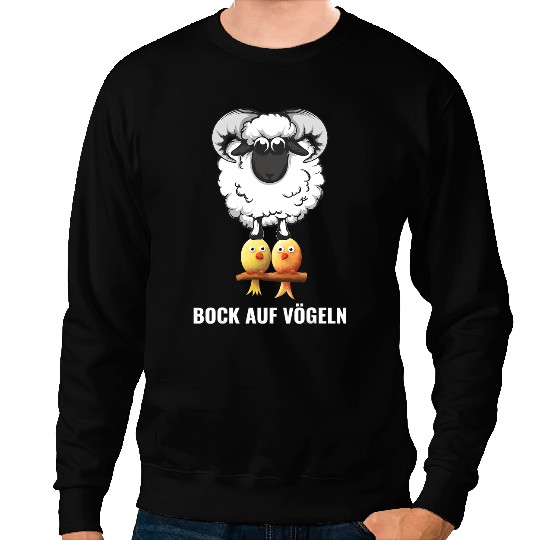 Sheep Lamb Bock on Birds Ambidental Sheep Bird Funny Sheep 304 Ewe Sheeps Sweatshirts