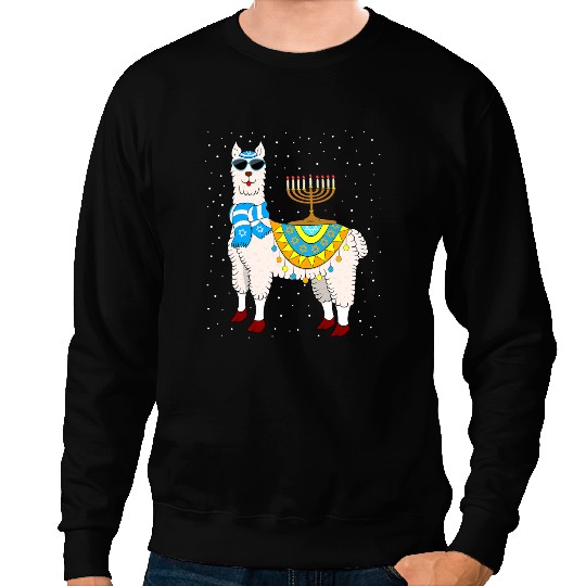 Lama Llama alpaca llama jew jewish hanukkah chanukah funny menorah kids 230 Sweatshirts