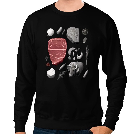Steak Lover Grilling Father Grayscale Griller Steak Lover 2 Sweatshirts