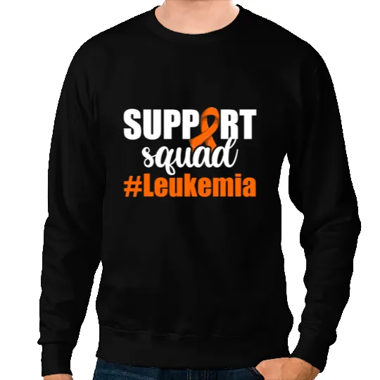 Leukemia Survivor Blood Cancer Support Squad Leukemia Awareness Ribbon Sweatshirts