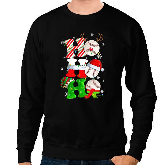 Softball Gift HO HO HO Santa Hat Funny Softball Christmas Matching 73 Sweatshirts