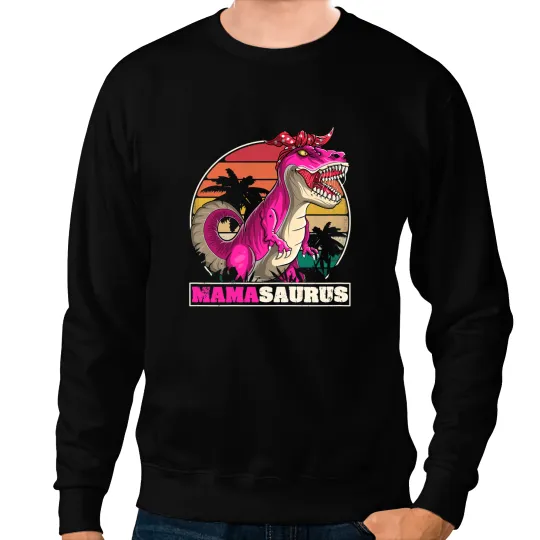 Dinosaur Dino Womens Mamasaurus T Rex Dinosaur Mama TRex Family Matching Sweatshirts