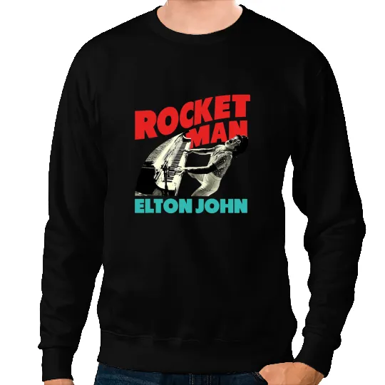 Piano Music Official Elton John x Rocketman Piano Black Sweatshirts