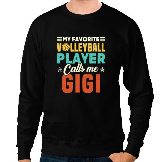 Volleyball Gift My Favorite Volleyball Player Calls Me Gigi Vintage Sweatshirts