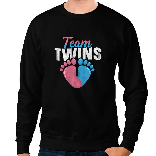 Team Twins Quote for a Gender Reveal Twin Mom and Twin Dad Sweatshirts