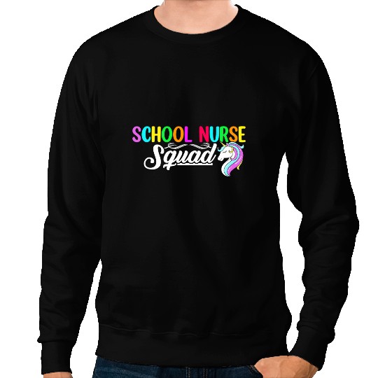 Unicorns School nurses Squad Unicorns Nursing CNA Health Care Clinic Sweatshirts