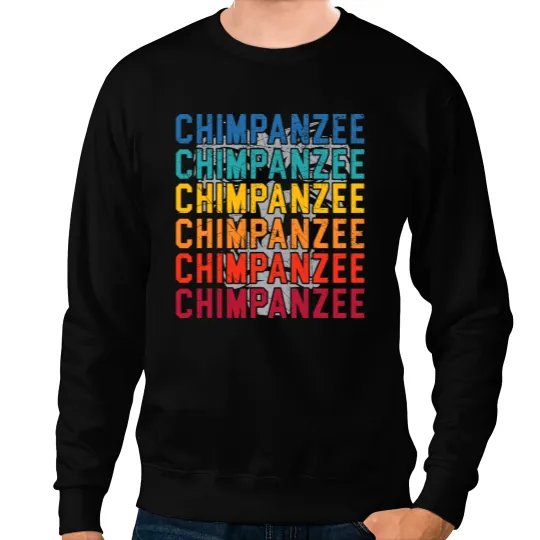Retro Chimpanzee Monkey Lover Wildlife Animal Zookeeper Sweatshirts