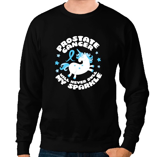 Unicorns Lover Pony Prostate Cancer Will Never Dull My Sparkle Unicorn Sweatshirts
