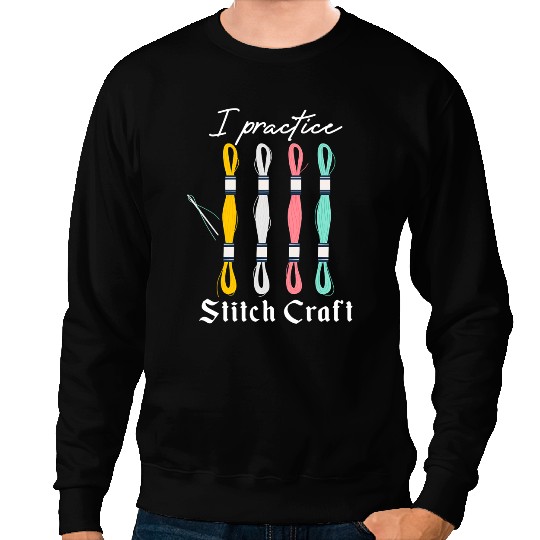 Womens Womens Practice Stitch Craft Funny Wiccan Cross Stitch Sweatshirts